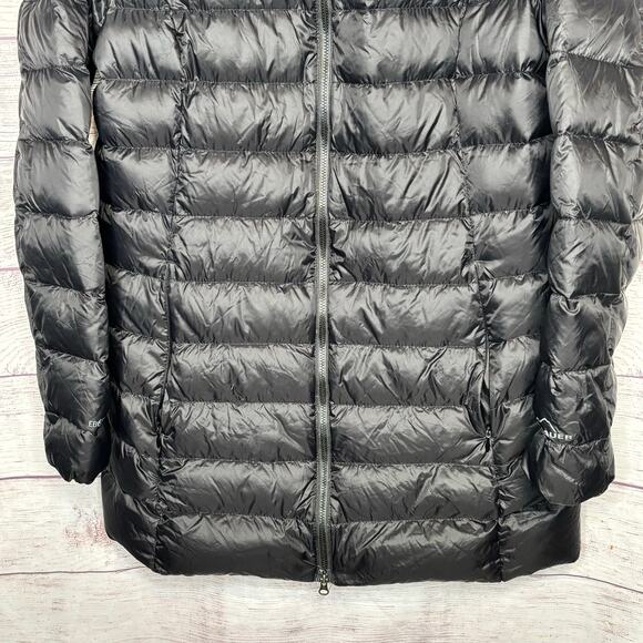 Eddie Bauer Black Puffer Down Filled Full Zipper Warm Jacket Coat Size Medium - Picture 5 of 10